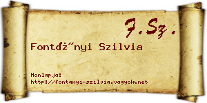 Fontányi Szilvia névjegykártya