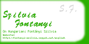 szilvia fontanyi business card